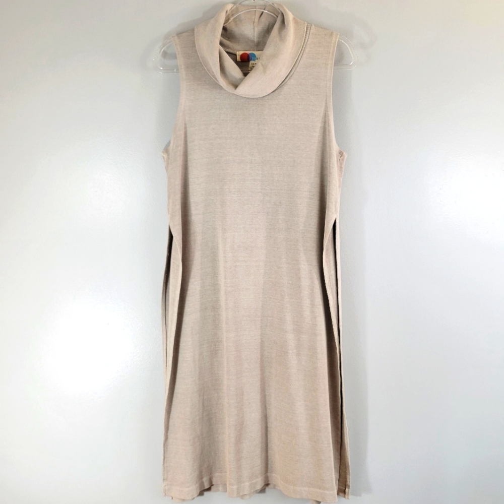 FREE PEOPLE BEACH sleeveless longline cotton popover turtleneck tunic dress USA